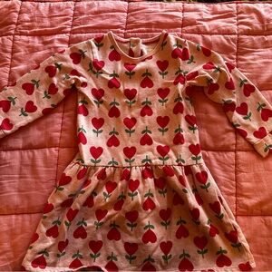 Mini Boden Red Heart Print Kids Sweatshirt Dress Valentines